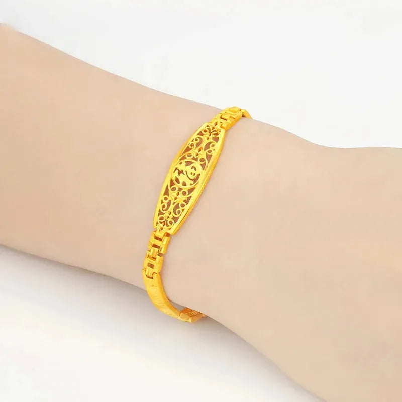 24K Pure Gold Bracelet - 999 Solid Real Gold Bangle with Elegant Butterfly Design, Classic & Trendy Jewelry for Women | Perfect for Gifts, Parties, Weddings & Everyday Luxury Wear