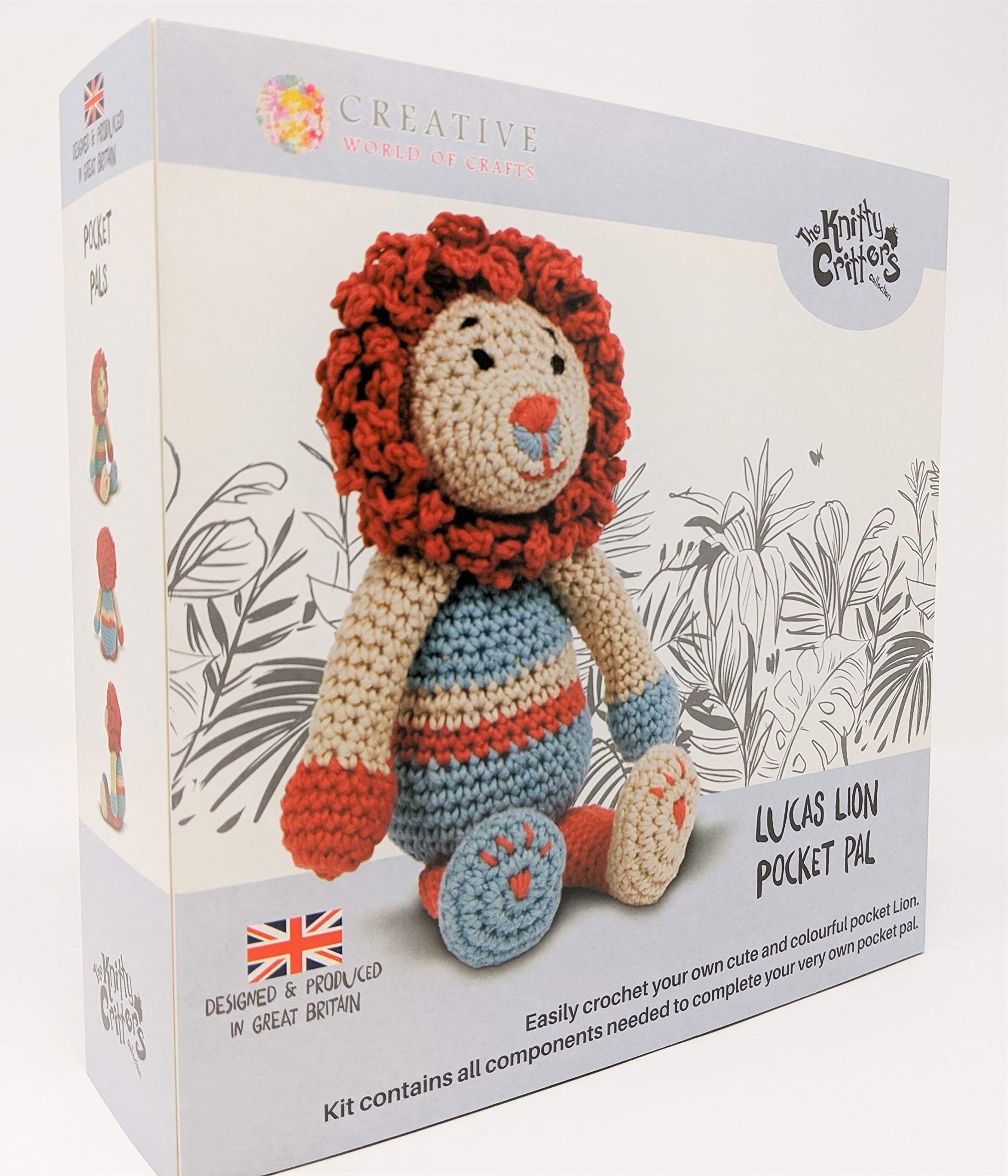Creative Expressions Yarn Crochet Kit - Premium DIY Lion Amigurumi Crochet Set with Soft Yarn, Hook & Instructions | Perfect for Beginners, Gifts & Home Decor