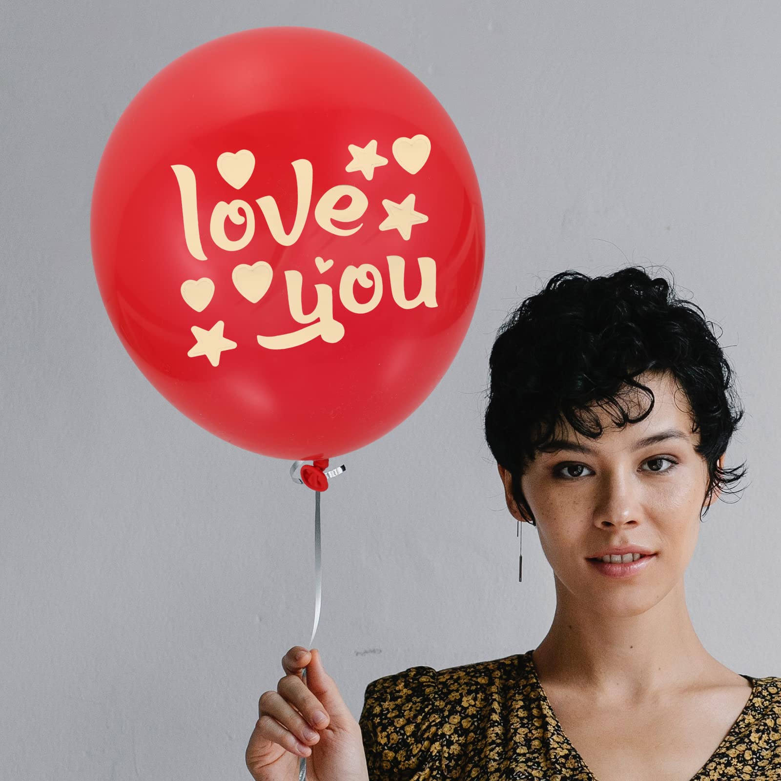 LUOZZY 20 Pcs I Love You Balloon Stickers - Heart Shaped PVC Gold Wall Decals for Wedding, Mother's Day, Valentine's Day & Anniversary Decor - Perfect for Party Backdrops, Photo Booths & Romantic Home Decor