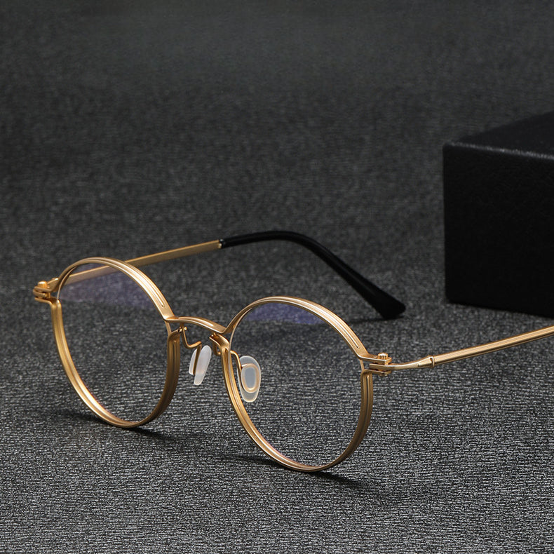 Vintage Round Titanium Eyeglass Frames - Lightweight & Durable Retro Style for Men & Women - Perfect for Reading, Driving & Fashion Accessories