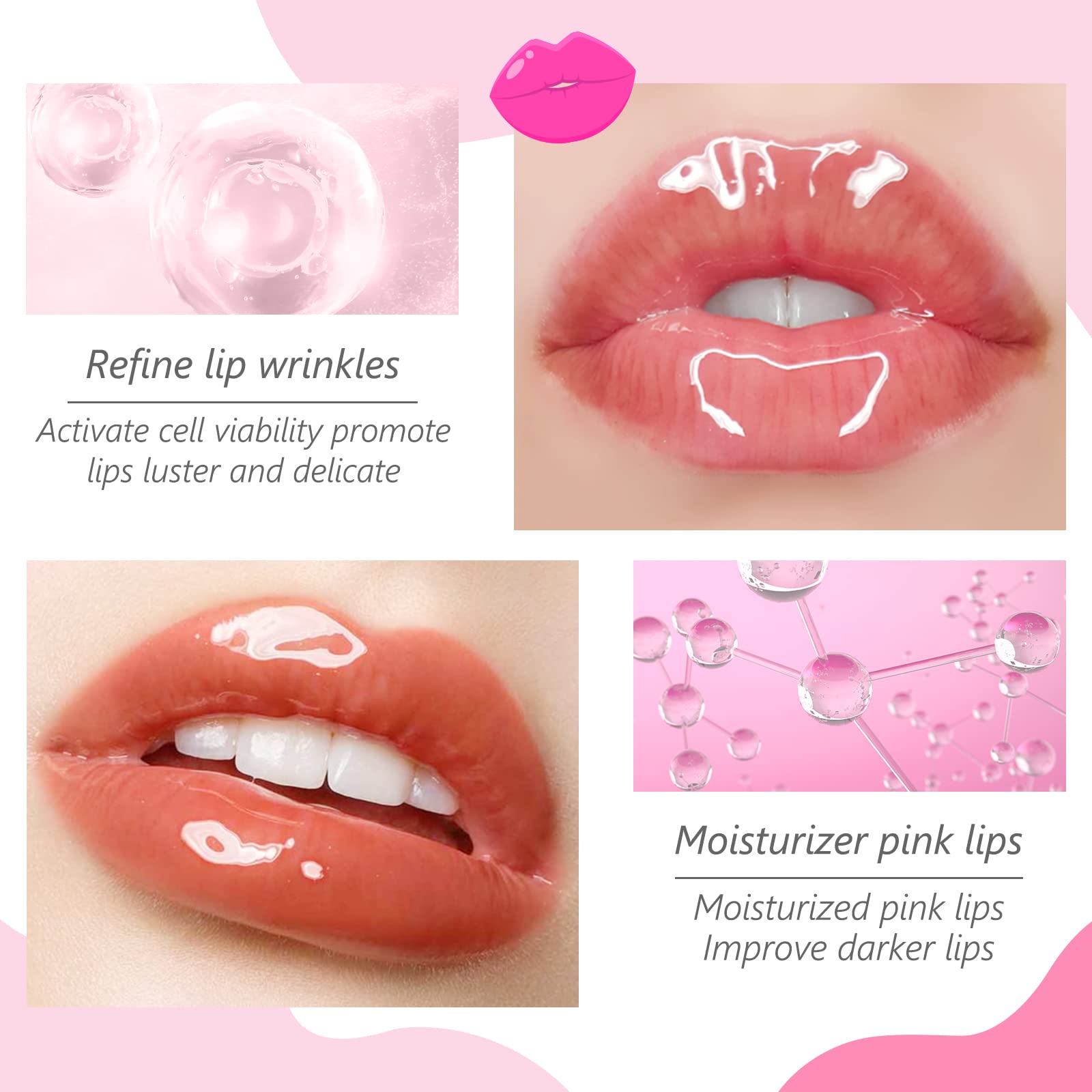 REBODUM Collagen Infused Lip Mask for Dry Lips - Deep Moisturizing Overnight Lip Treatment, Exfoliating & Hydrating Lip Care to Remove Dead Skin - Peach Scented, Pack of 20 (Perfect for Nighttime Lip Care & Pre-Makeup Prep)