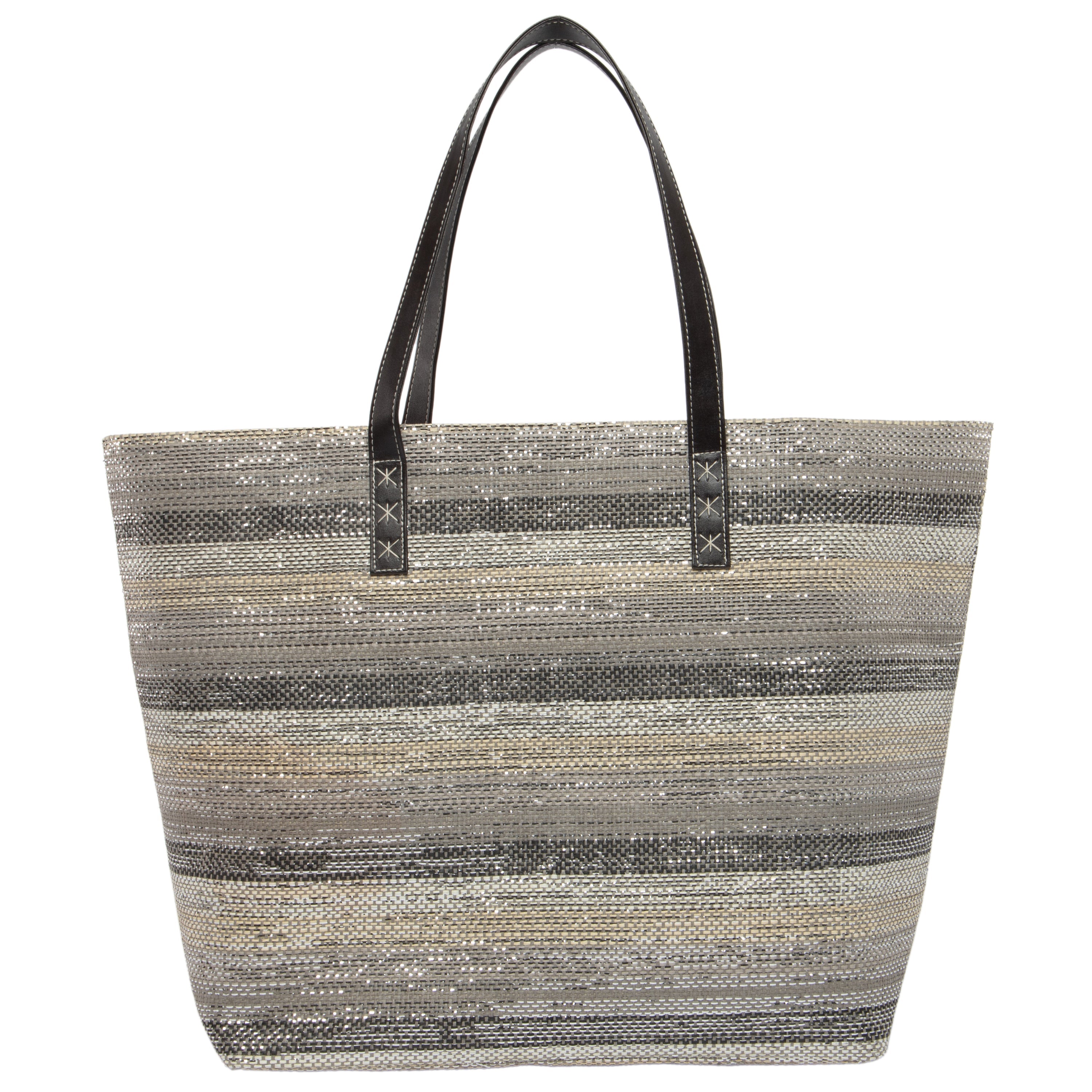 Celia Oversized Lurex Woven Tote Bag for Women - Stylish Large Handbag with Metallic Threads - Perfect for Work, Travel, and Everyday Use