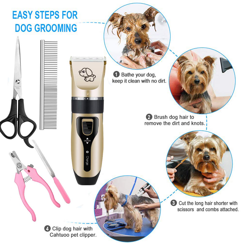Mikayoo Professional Pet Grooming Clippers - Rechargeable Electric Dog & Cat Hair Trimmer Kit for Home Use | Gentle & Quiet Pet Shaver for Dogs, Cats, Small Animals | Perfect for Bathing, Shedding & Grooming Sessions