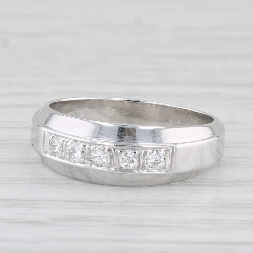 0.15ctw Diamond Wedding Band Ring - 14k White Gold, Size 6.75 - Stackable, Dainty & Elegant for Bridal, Anniversary, or Everyday Wear