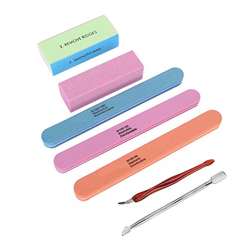 Professional Nail Files Buffer Kit - Dead Skin Pusher & Cuticle Remover Tools for Manicure Pedicure - Perfect for Home Use & Nail Salons - Essential Nail Care Set for Smooth & Healthy Nails
