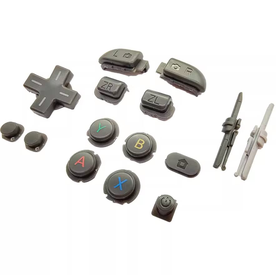 15-Piece Replacement Button Set for New 3DS XL/LL - Includes L/R/ZR/ZL, ABXY, Home, Start, Power, Select & D-Pad Buttons (Grey) | Perfect for Nintendo 3DS Controller Repair & Customization
