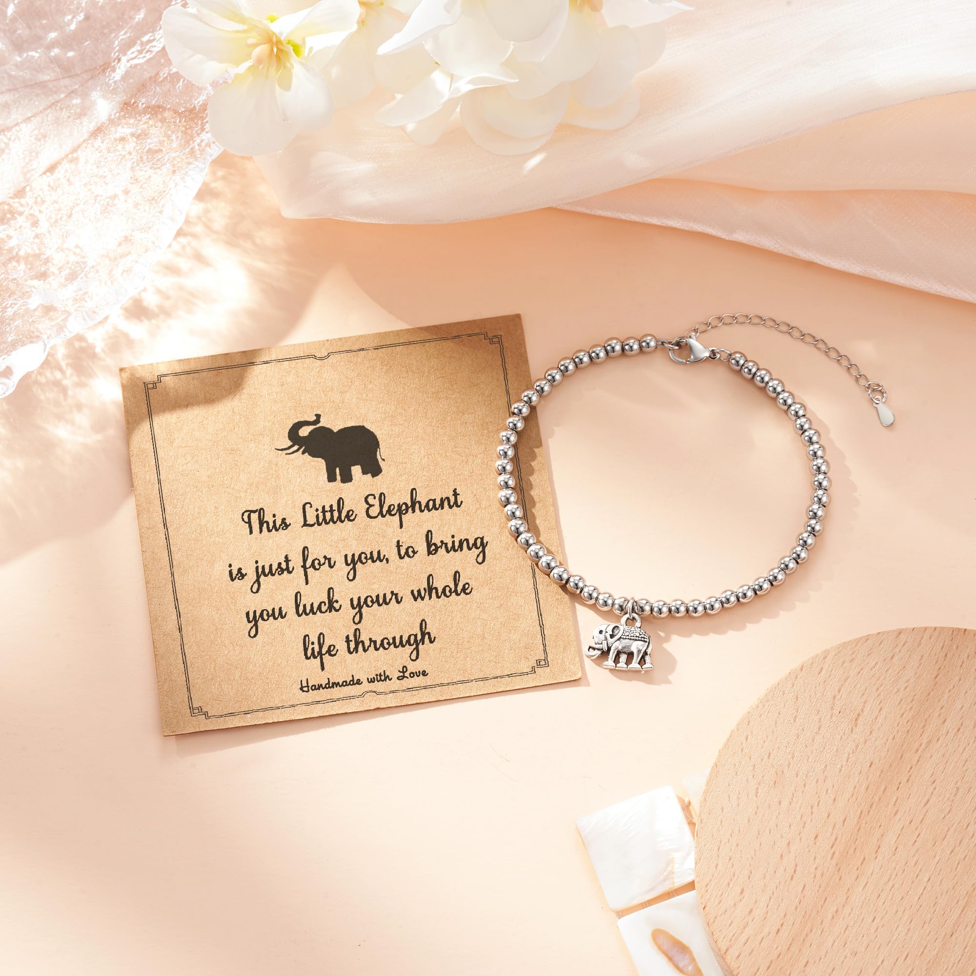 Lucky Elephant Charm Bracelet for Women & Girls - Thoughtful Friendship Gift for Good Luck & Positive Vibes | Perfect for Birthdays, Anniversaries & Everyday Wear
