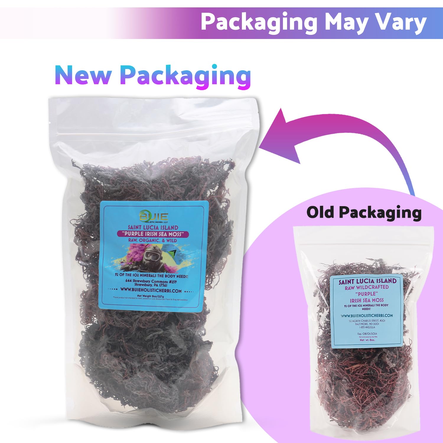 Pure Wildcrafted Purple Irish Sea Moss - Nutrient-Rich, Dr. Sebi Inspired, Makes 240+ oz Gel | Sun-Dried Raw Seaweed for Health & Wellness (16 oz) | Perfect for Smoothies, Face Masks & Immune Support