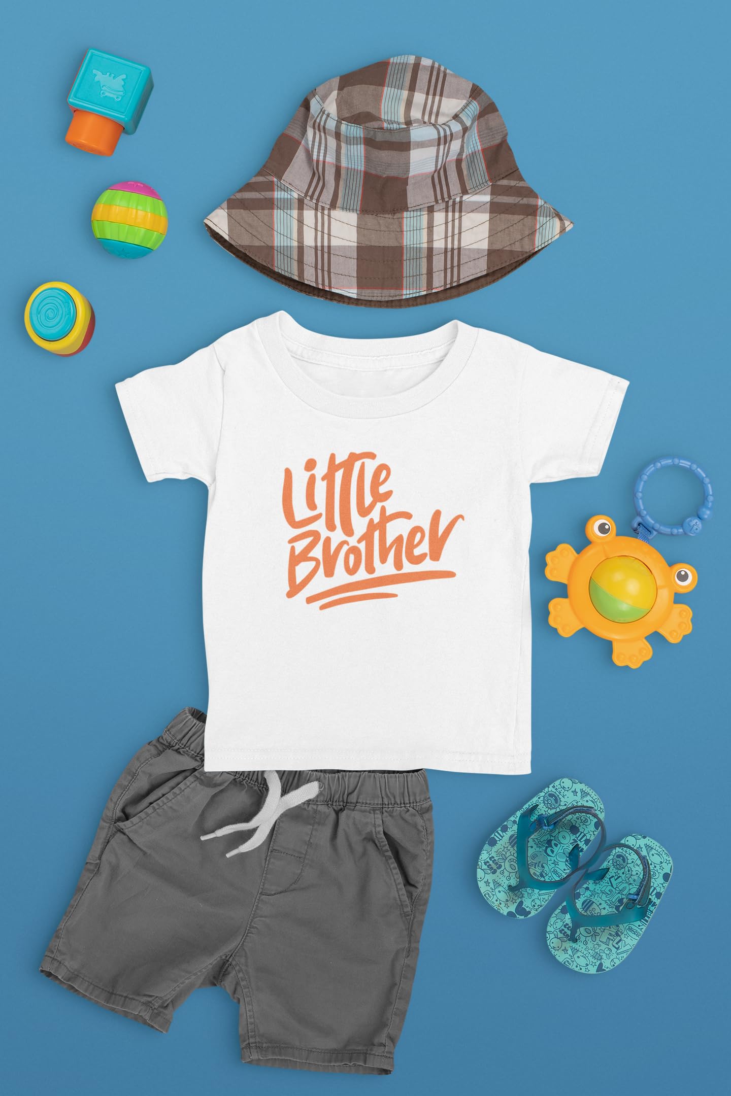 Little Brother Iron On Decal - Heat Transfer Vinyl Patch for Family Shirts - HTV Graphic Ready to Press - Flamingo Pink Glitter Design - Perfect for DIY T-Shirts, Hoodies & Gifts
