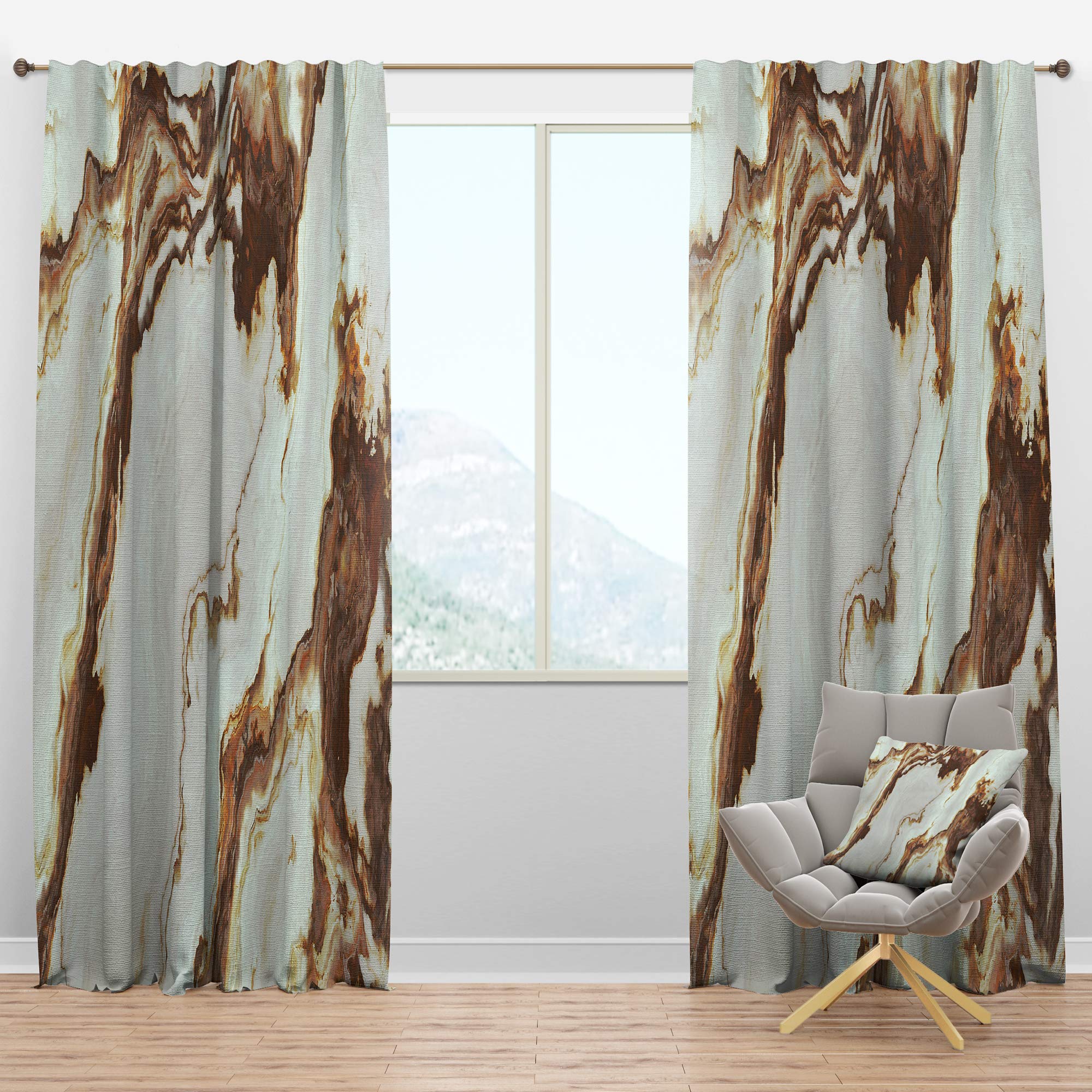 Blackout Curtains Thermal Insulated - Natural Onyx Texture Window Drapes for Bedroom & Living Room - Single Panel 52x90 Inches - Perfect for Light Blocking, Privacy & Energy Efficiency