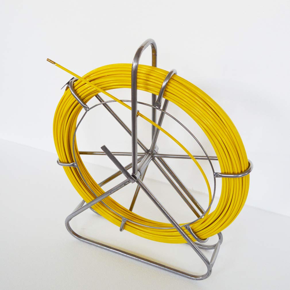 INTBUYING 8mm Fiberglass Fish Tape Puller with Brake - 100m/328ft Continuous Wire Cable Running Rod for Electrical Conduit & Duct Work - Ideal for Electricians, DIY Wiring & Cable Installation Projects