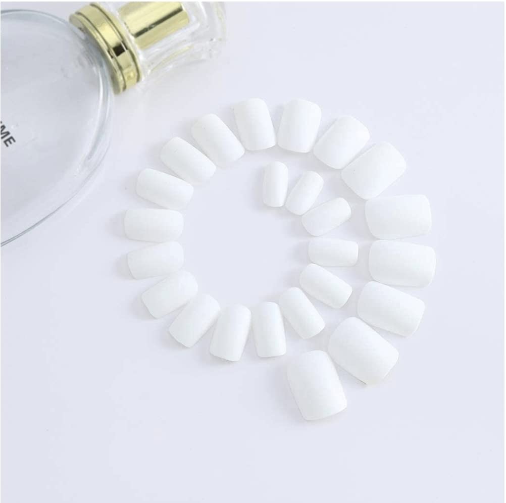 TopFinder® 100 Pcs White Square Acrylic Nail Tips - 10 Sizes Full Cover French Fake Nails with Storage Box for DIY Manicure & Nail Art (Natural) | Perfect for Home Salon, Party Glam, and Professional Nail Extensions