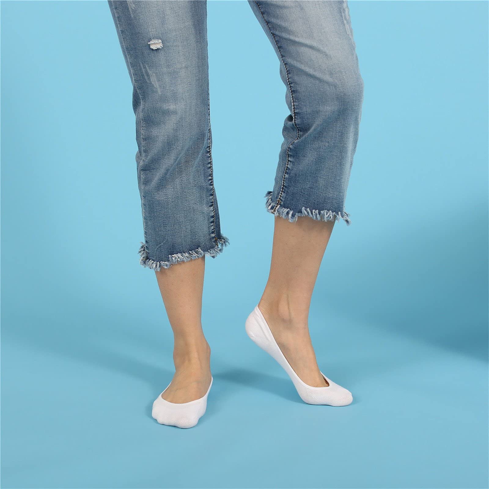 4 Pairs Women's No Show Socks - Anti Slip Invisible Hidden Socks for Sneakers, Flats & Loafers - Comfortable & Breathable for Daily Wear, Workouts & Travel
