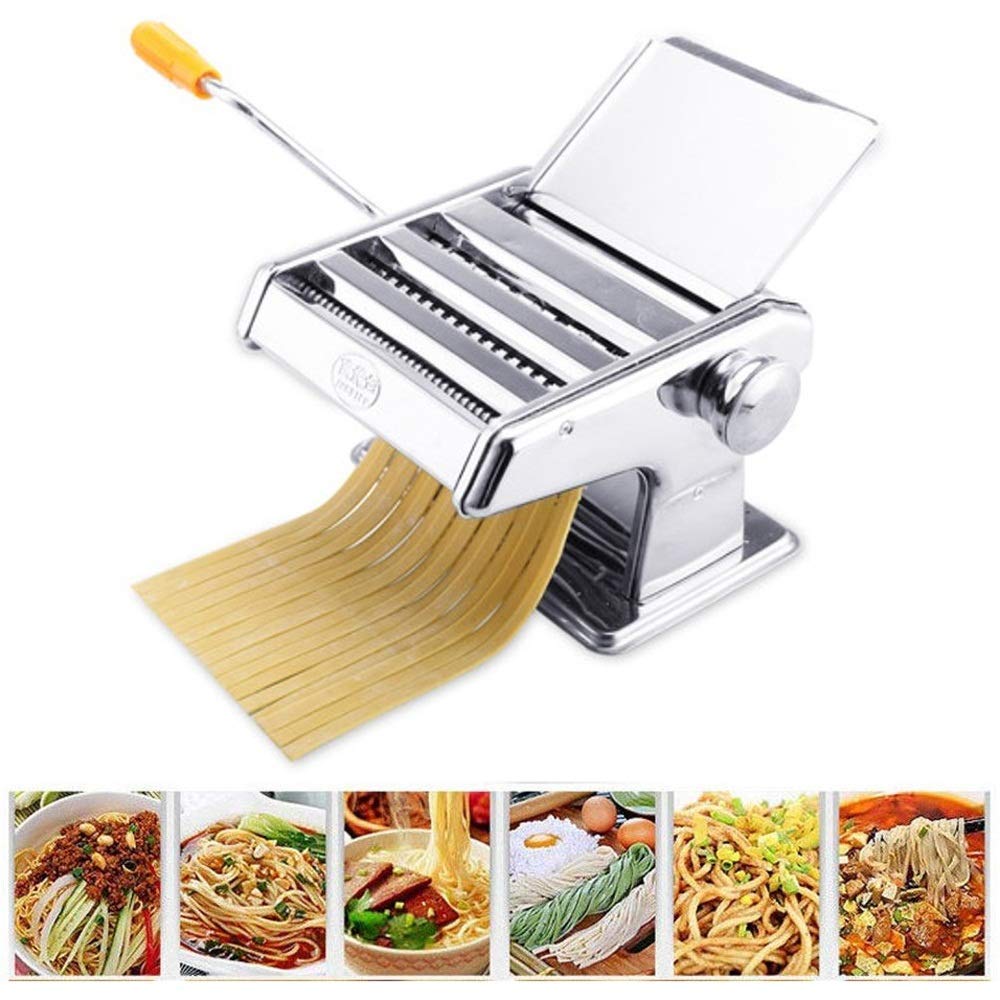 Premium Manual Pasta Maker Machine - Hand Crank Pasta Roller & Cutter for Homemade Noodles, Spaghetti, Lasagna | Fresh Dough Making Tool with Rolling Press Kit | Perfect for Italian Cooking, Family Meals & Restaurant-Quality Pasta at Home