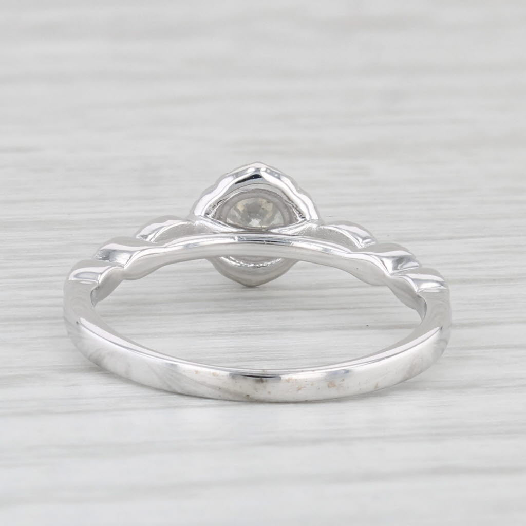 0.29ctw Round Diamond Halo Engagement Ring - 10k White Gold Size 5 - Perfect for Proposals, Weddings & Anniversary Gifts
