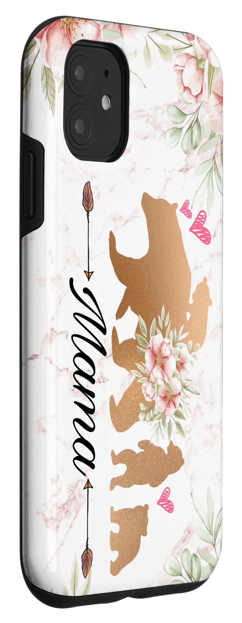 iPhone 11 Mama Bear & Cubs Phone Grip Case for Mom with 3 Kids - Secure Hold for Parenting, Shopping, and Outdoor Activities