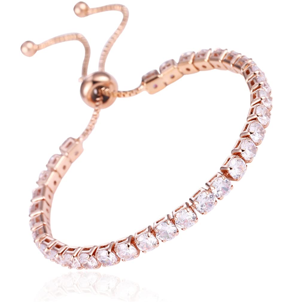 100-Piece Cubic Zirconia Tennis Bracelet Set for Women - Gold & Silver Crystal Bangles - Elegant Bridal Wedding Jewelry - Perfect for Parties, Anniversaries and Special Occasions