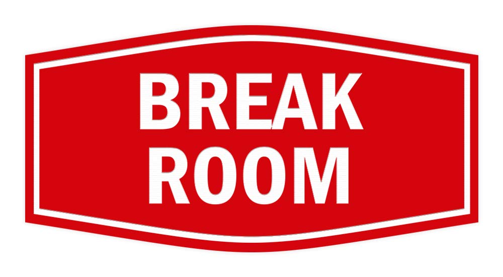 Stylish Break Room Sign in Red - Small Size for Office, Home, or Business Decor - Perfect for Kitchens, Lounges, and Workspaces