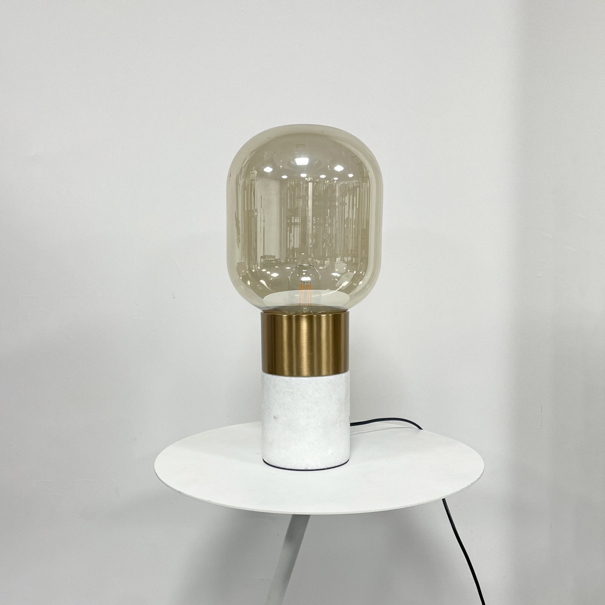 Modern Storm Marble Table Lamp - Elegant Home & Office Decor for Bedroom, Living Room, and Study - Dimmable LED Lighting with USB Port