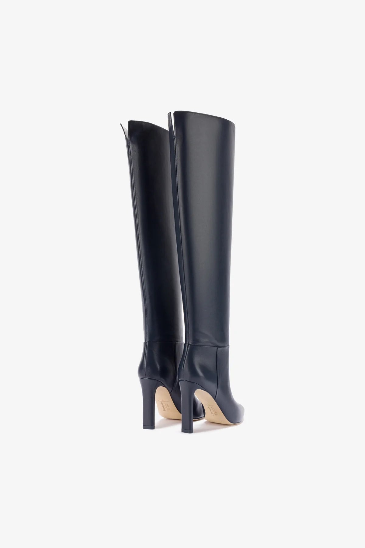 Larroudé x Jennifer Fisher Women's Boots in Inky Blue Leather – Stylish Ankle Boots for Fall & Winter Fashion, Office Wear & Night Out