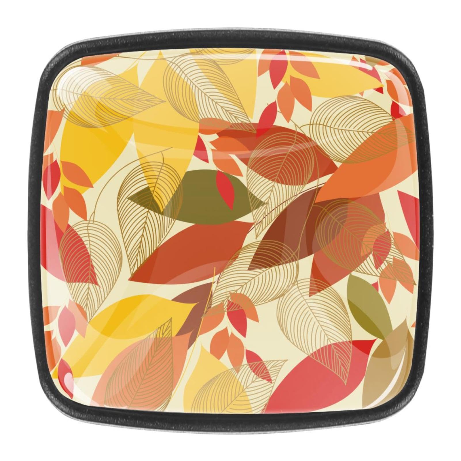 8Pcs Colorful Autumn Leaves Cabinet Handles & Knobs - Modern Drawer Pulls for Kitchen & Bathroom Cabinets - Easy Installation & Durable Hardware - Perfect for Home Renovation & DIY Furniture Upgrade