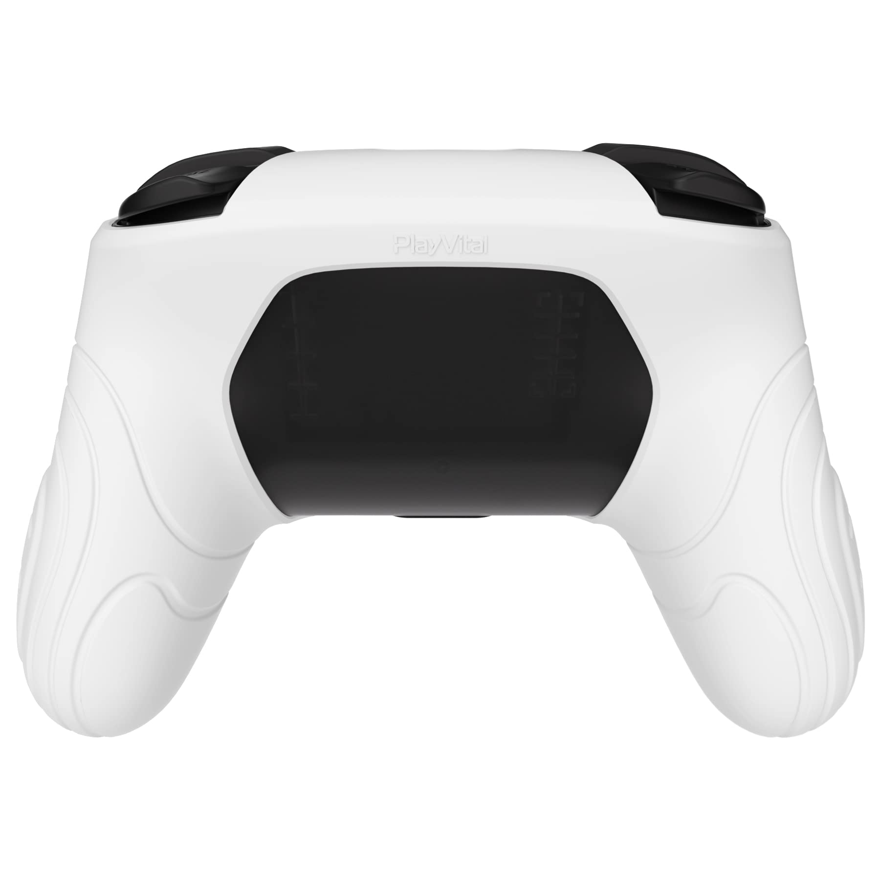 PlayVital Samurai Edition Ergonomic Silicone Case for Nintendo Switch Pro Controller - Soft Anti-Slip Grip Protector with Thumb Grip Caps (White) | Perfect for Gaming, Travel & Long Play Sessions