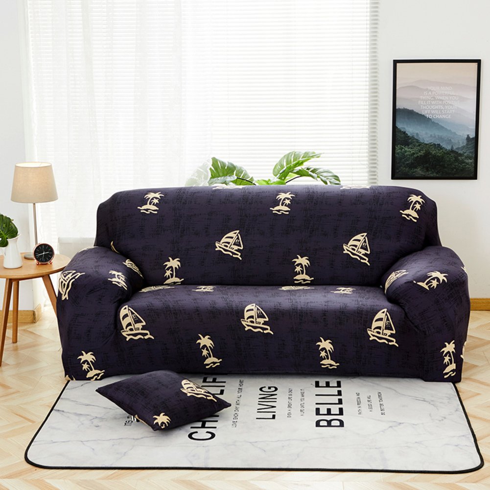 Elastic Furniture Protector Slipcovers - Non-Slip Couch Cover for U-Shaped Sectional Sofa, All-Season Stretchable Sofa Throw Pad (55x73 Inch, 2-Seater) - Perfect for Living Room, Home Theater & Guest Room Protection