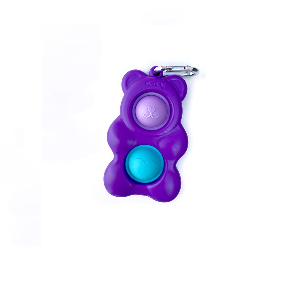 Top Trenz OMG Pop Fidgety Mega Pop Keychain - Purple Gummy Bear Stress Relief Toy for Kids & Adults - Perfect for Anxiety Relief, Classroom Focus, and Office Fidgeting
