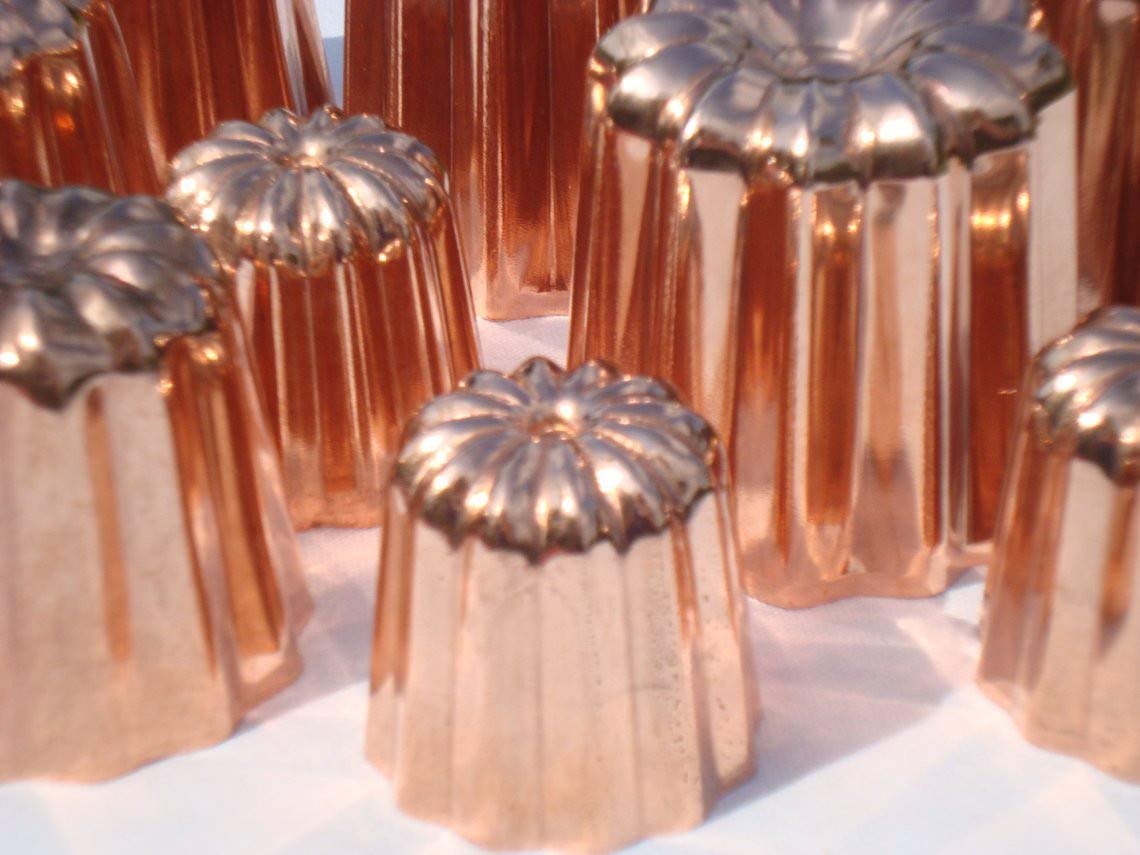 6-Pack Mini Copper Canele Molds 1.5 Inch - Authentic Bordeaux French Pastry Baking Tins | Perfect for Home Bakers & Professional Chefs