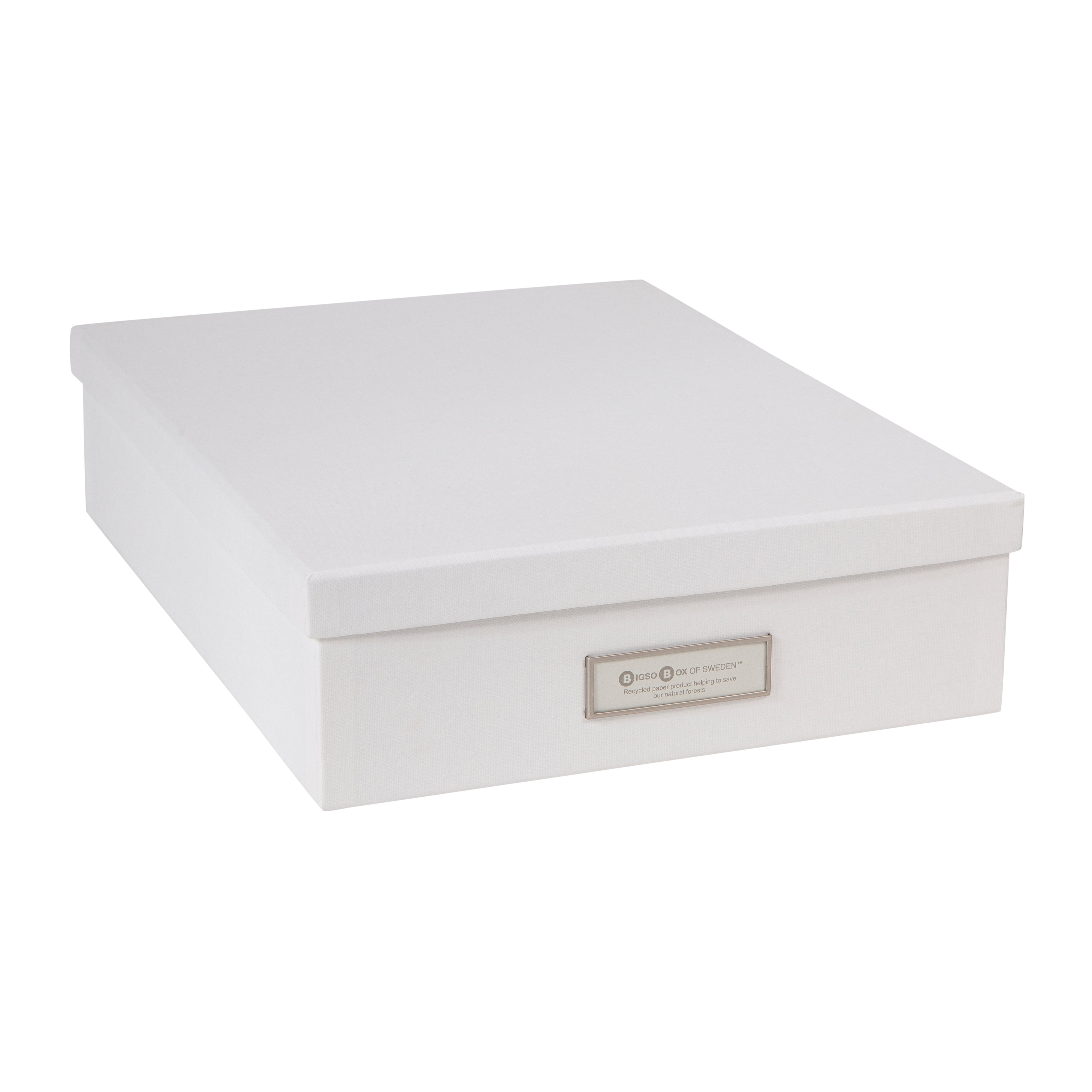 OSKAR A4 Document Box - White File Storage Organizer for Office, Home, or School - Perfect for Files, Papers, and Important Documents