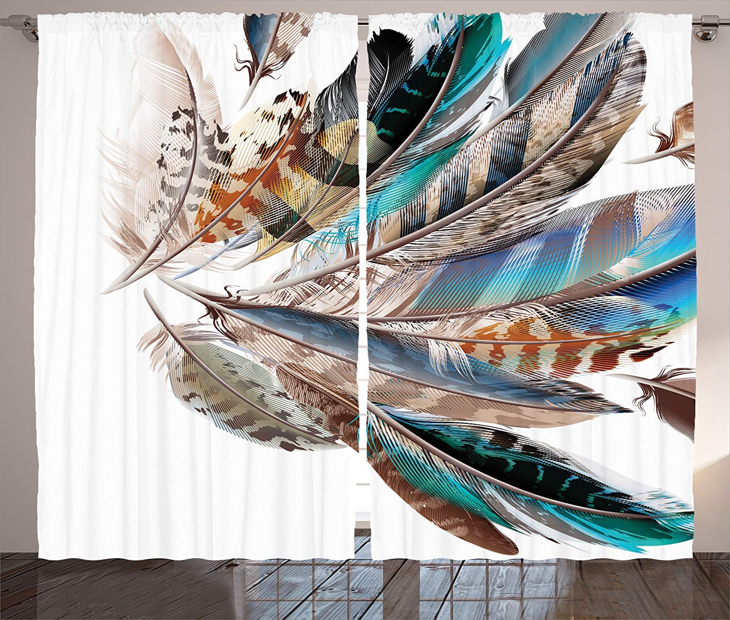 Feathered Window Curtains for Bedroom & Kitchen - 104
