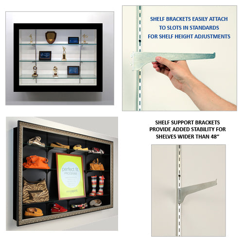 32x92 Inch Wide Wood Framed Shadow Box Display Case with Glass Shelves - 10 Inch Deep - Perfect for Collectibles, Memorabilia, and Home Decor Display