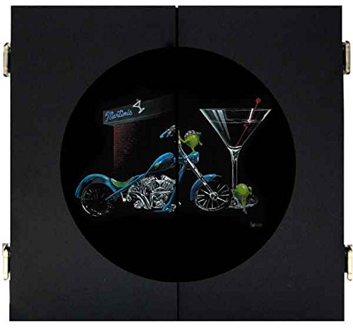 Michael Godard Custom Martini Dart Cabinet - Unique Bar Decor & Game Room Accessory for Adults - Perfect for Home Bars, Man Caves & Game Nights
