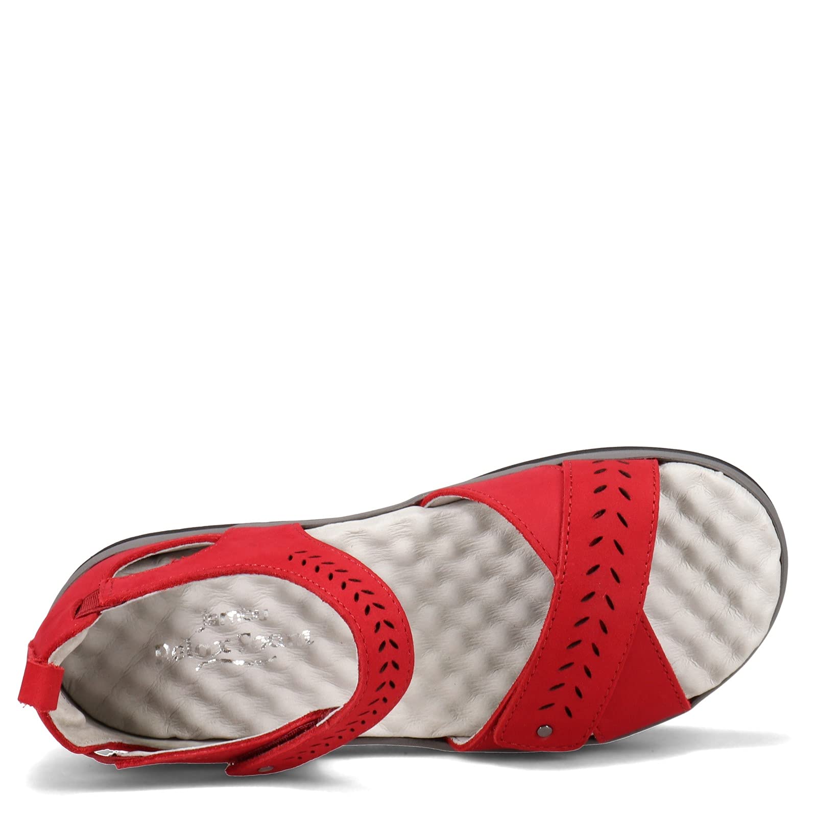Jambu Women's Sedona Perforated Strappy Casual Sandals - Red | Comfortable Walking Shoes for Summer, Beach, Travel & Outdoor Activities