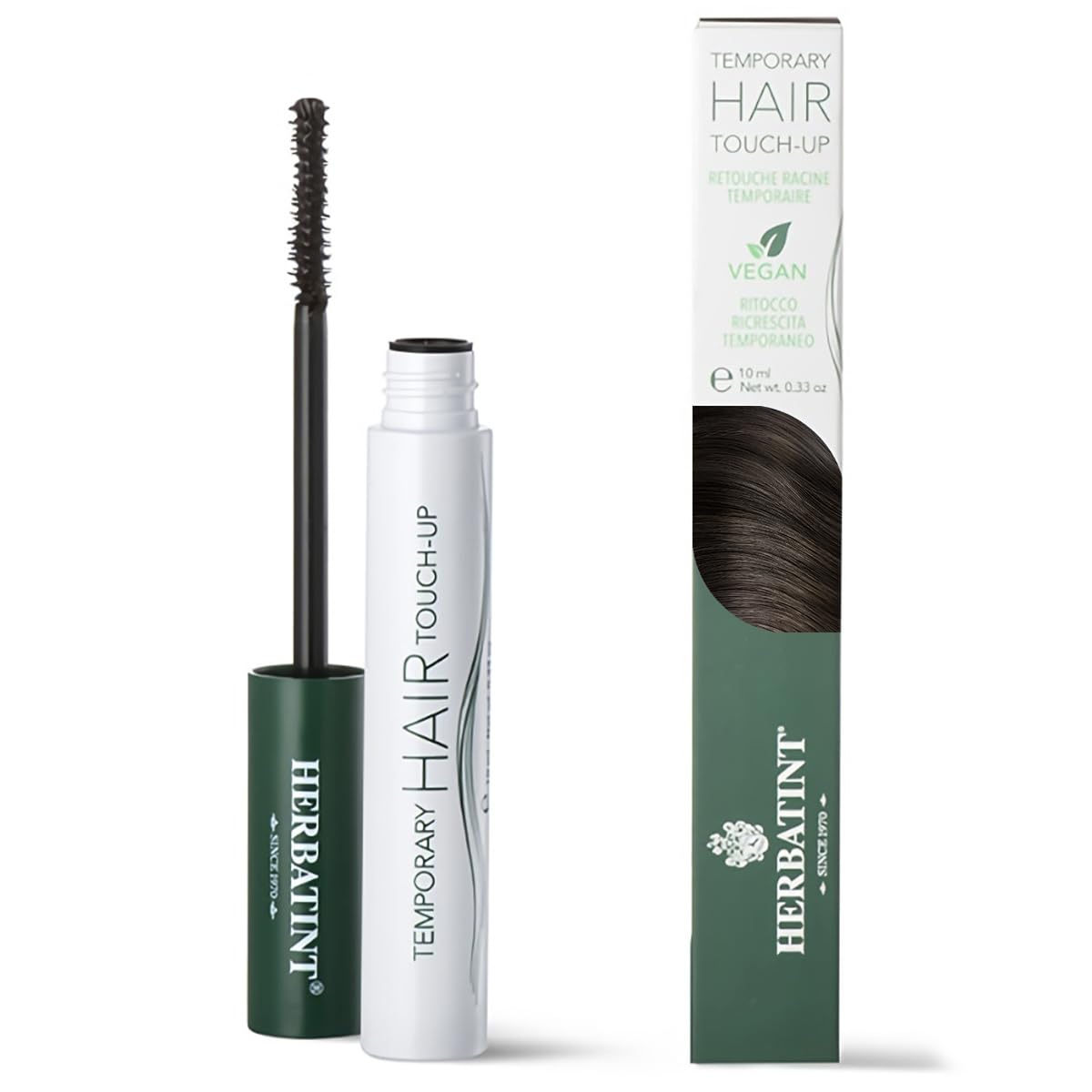 Herbatint Temporary Hair Touch-Up Color - Medium Chestnut 10ml | Quick & Easy Root Cover for Gray Hair | Perfect for Travel, Events & Everyday Use