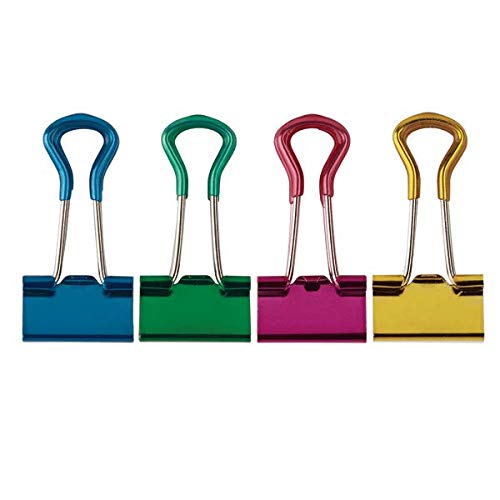 OfficeMax Grip Binder Clips - Small, Assorted Colors, Pack of 24 - Perfect for Organizing Documents, Papers, and Office Supplies