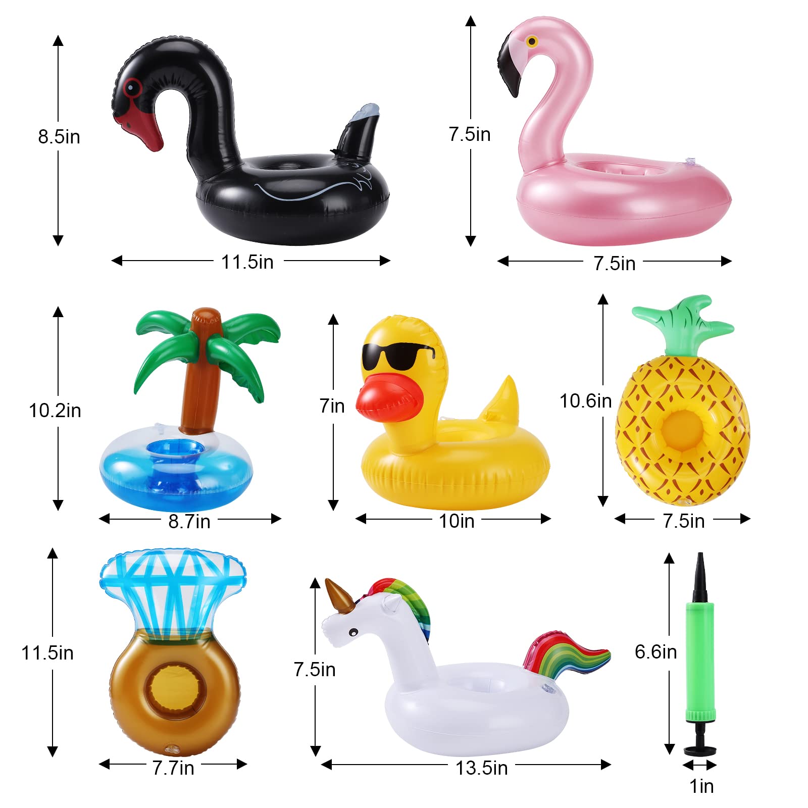 16 Pack Inflatable Pool Drink Holders - Floating Drink Floats for Pool Parties, Kids Water Toys - Perfect for Summer BBQs, Beach Trips & Backyard Fun