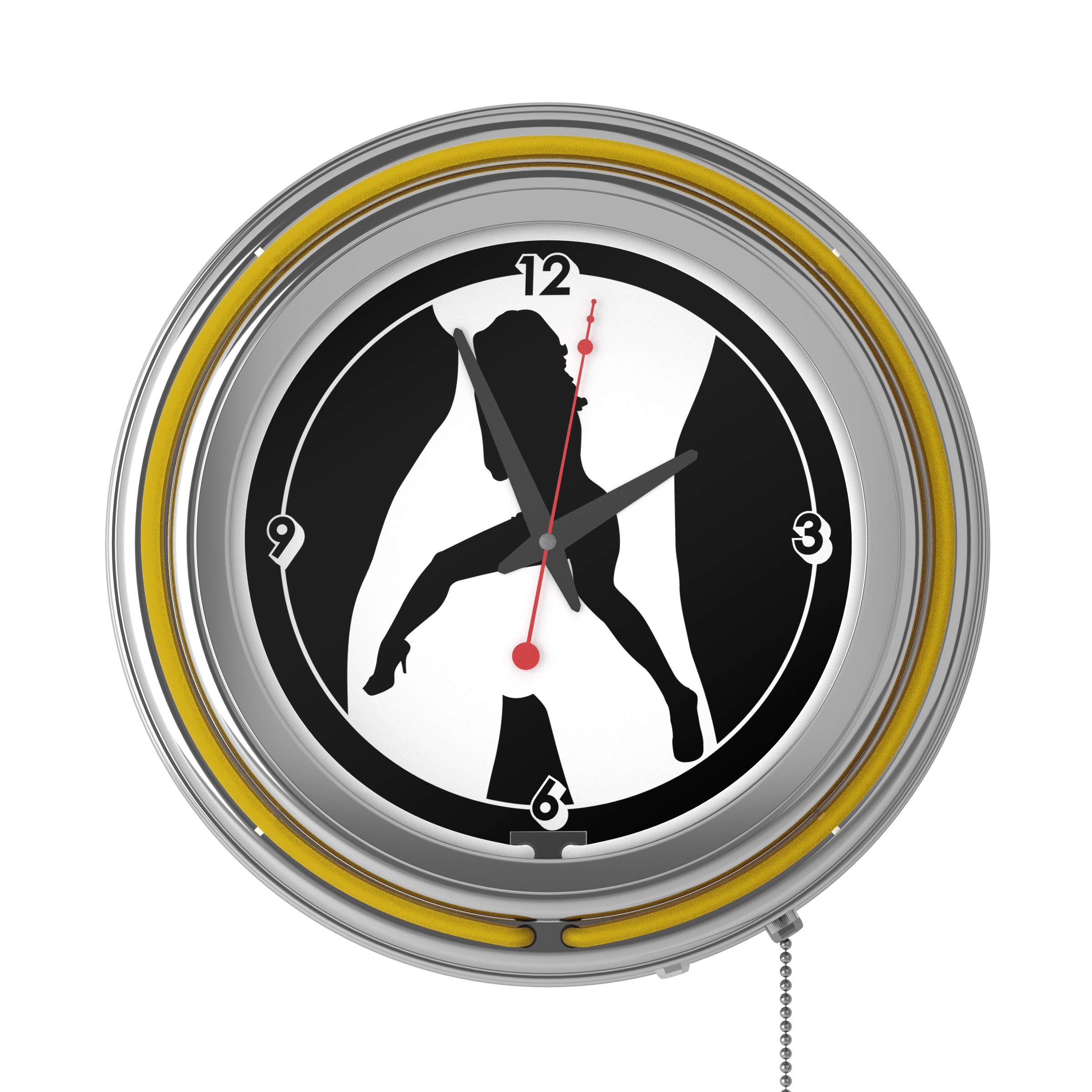 Shadow Babes C Series Neon Clock with Dual Rings - Yellow Wall Clock for Bedroom, Living Room, and Gaming Room Decor