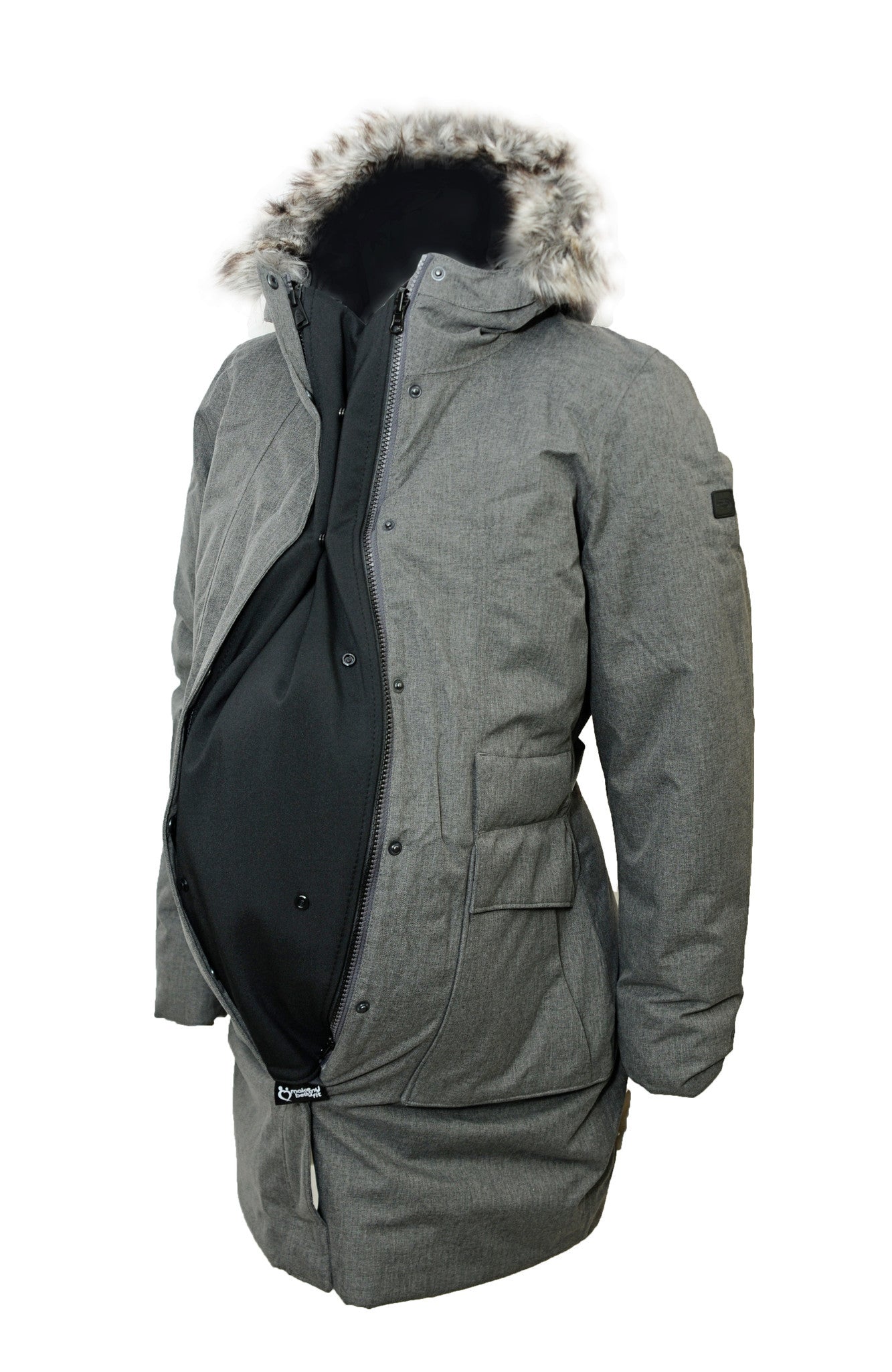 MakeMyBellyFit Maternity Jacket Extender - Pregnancy Belly Expansion Panel for Coats & Jackets (Universal Zipper Compatibility) - Perfect for Cold Weather & Outdoor Activities