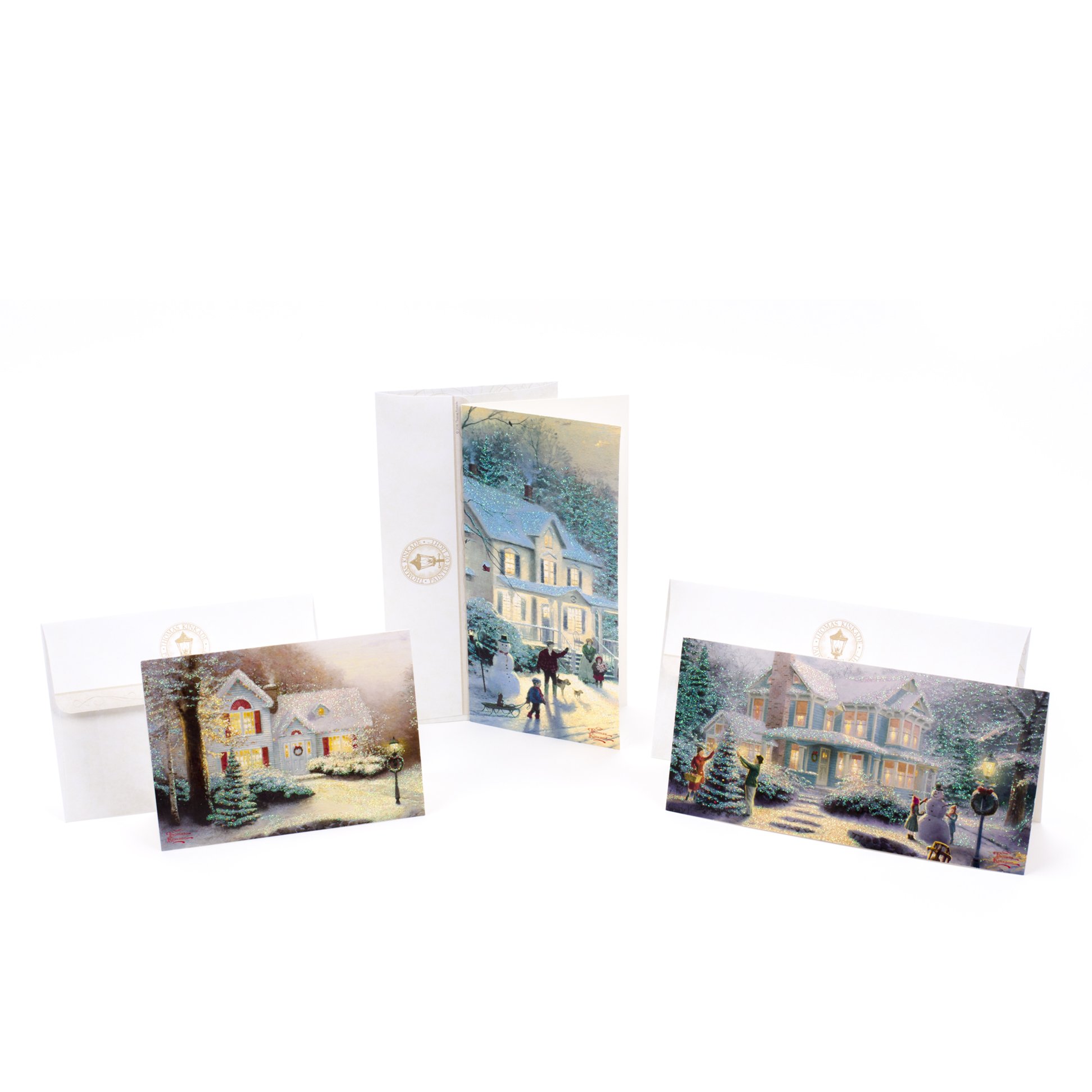 Hallmark Thomas Kinkade Christmas Card Sets - 40 Premium Boxed Holiday Cards with Envelopes & Foil Seals | 3 Beautiful Designs of 24 Festive Greeting Cards | Perfect for Holiday Wishes, Family Gifts & Christmas Decorations