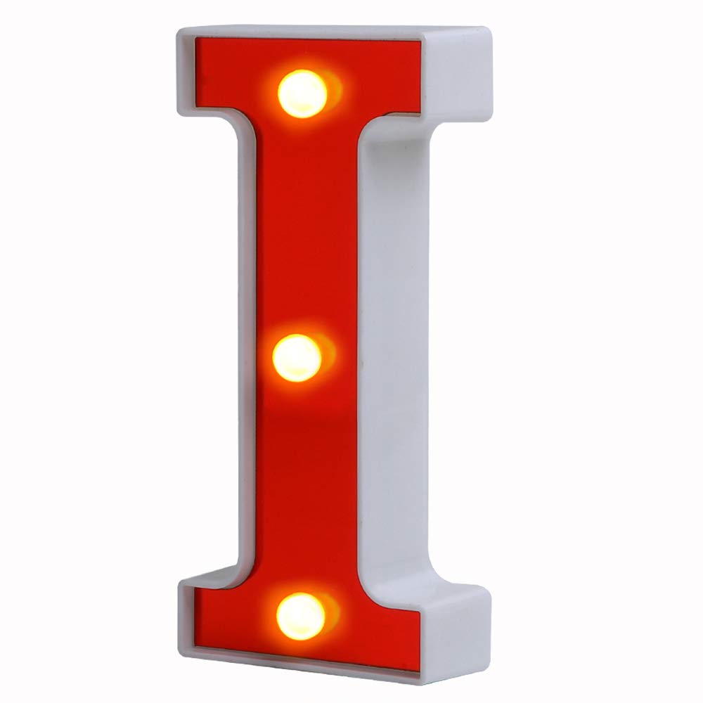 ROUDK LED Marquee Letter Lights - 26 Alphabet Light Up Letters with Battery Power, Red LED Wall Sign for Home, Bar, Festival, Christmas, Birthday Party, Wedding Decoration | Perfect for Night Light, Room Decor, and Event Lighting