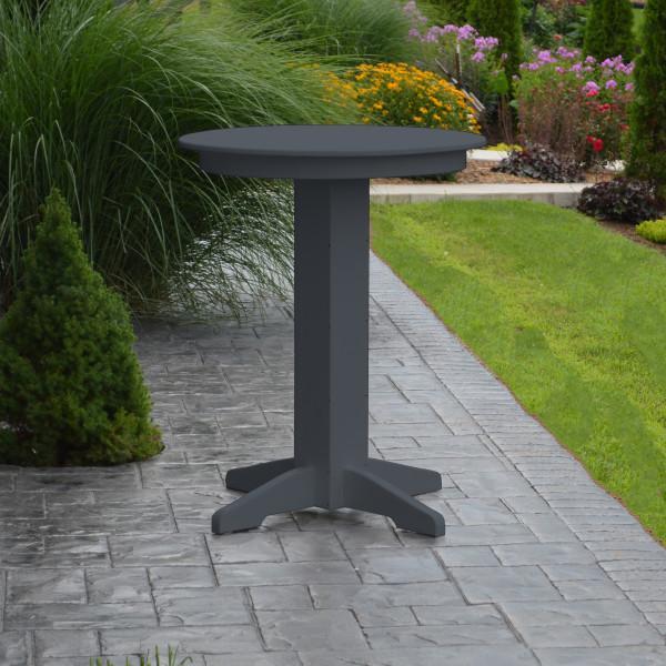 Eco-Friendly Recycled Plastic Round Bar Table - Durable Outdoor & Indoor Dining, Patio, Restaurant, Cafe, Bistro Use