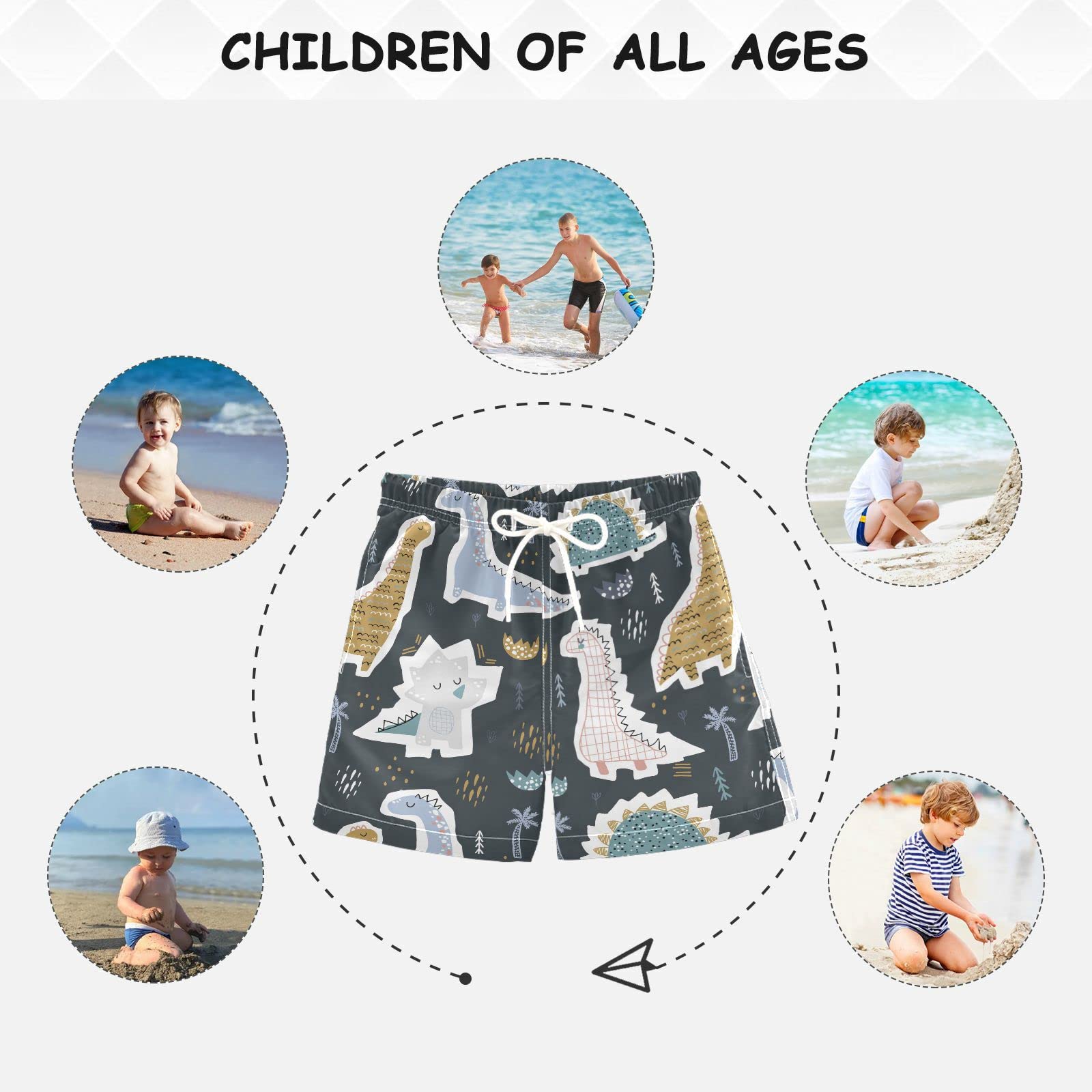 **Boys Swim Trunks with Leopard Print - Quick-Dry Beach Board Shorts for Kids & Toddlers - Perfect for Swimming, Surfing, and Summer Vacations**