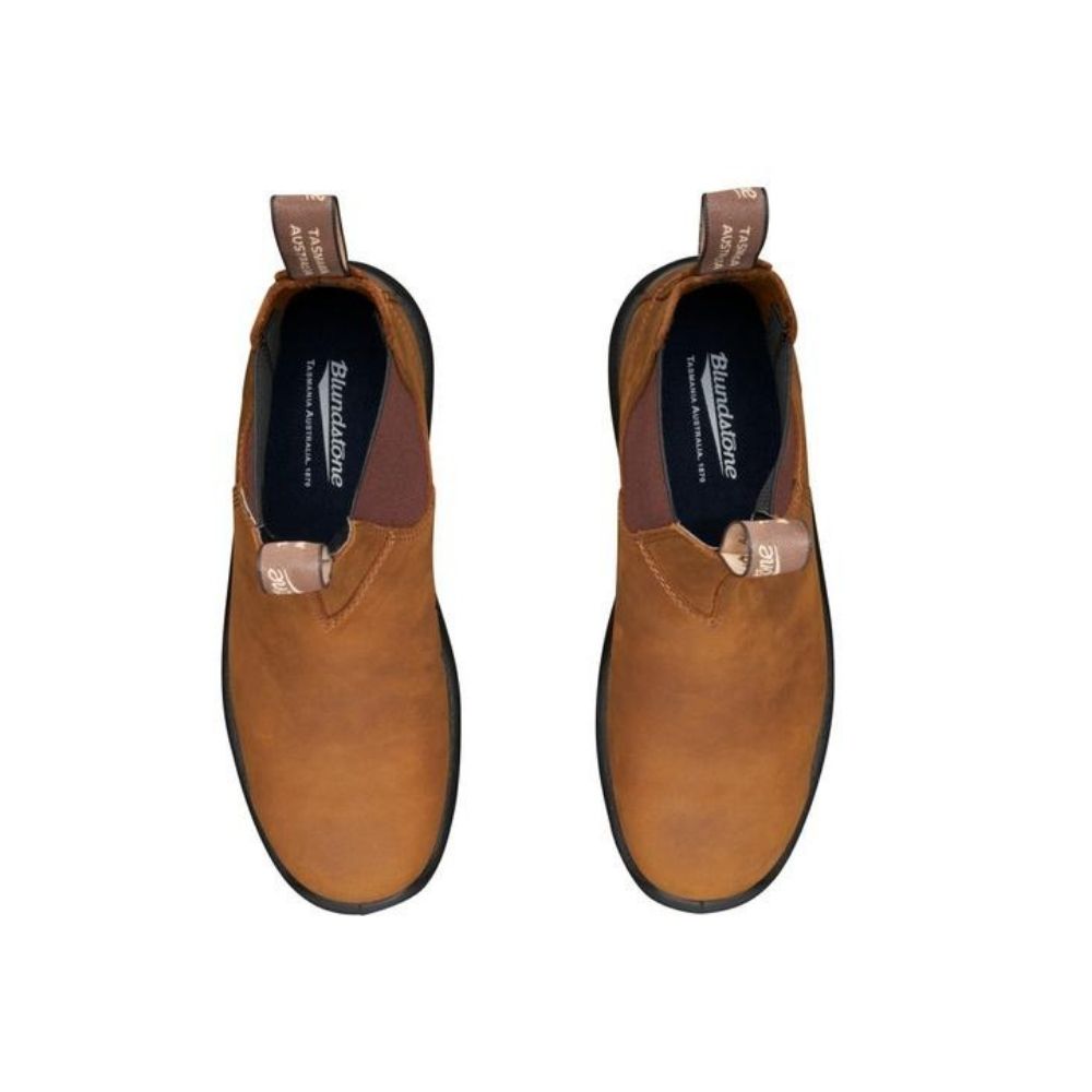 Blundstone 164 Brown Unisex Steel Toe Slip-On Work Boots - Safety Shoes for Construction, Warehouse & Outdoor Work