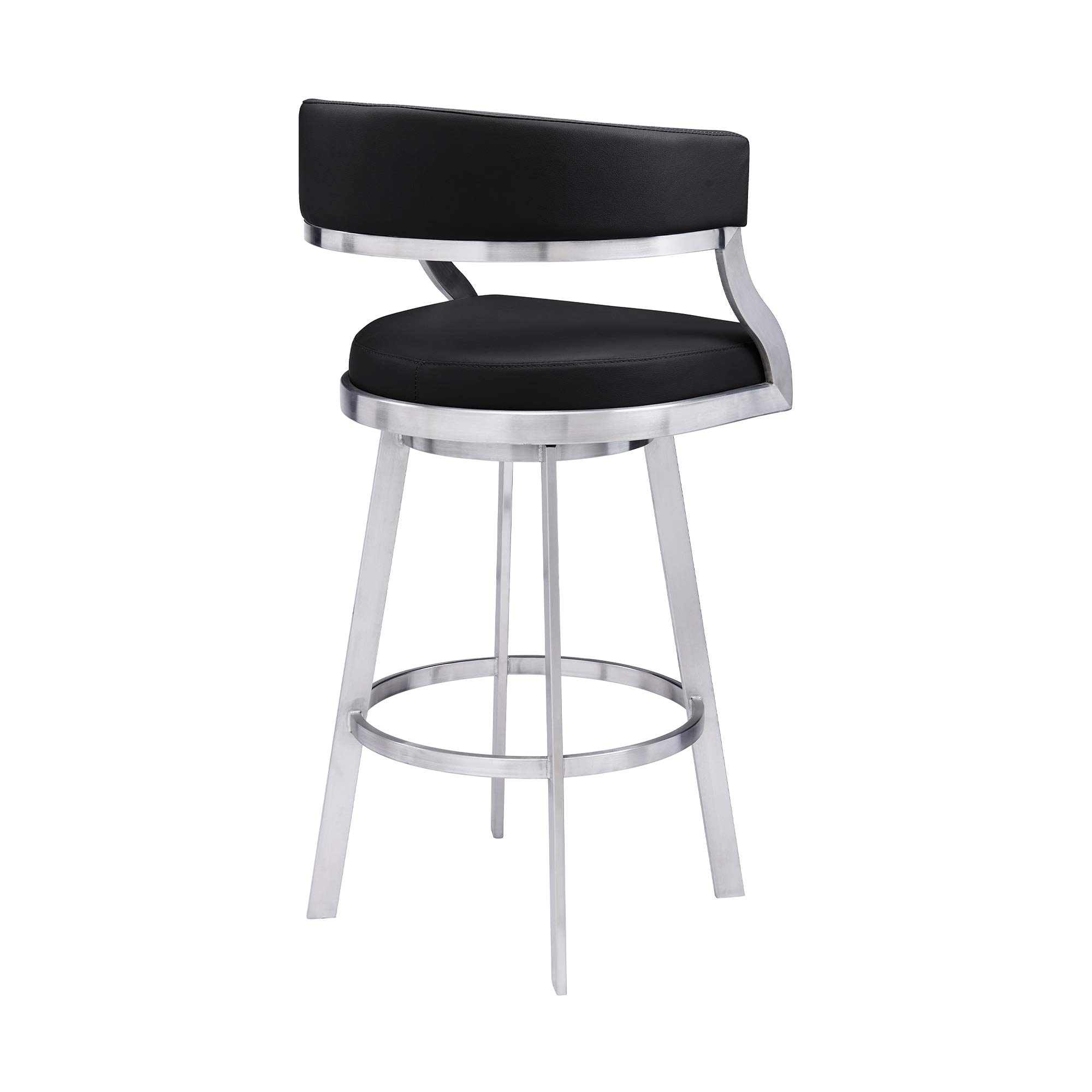 Naveah Black Bar Stool - Modern Kitchen Counter Height Stool with Back Support - Perfect for Home Bar, Kitchen Island & Breakfast Nook
