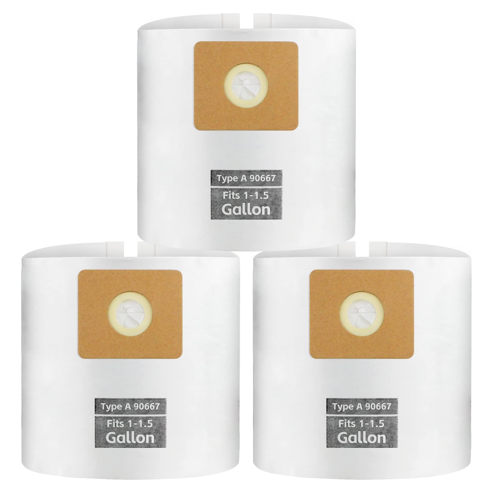 3-Pack High-Efficiency Vacuum Bags for Shop Vac 1-1.5 Gallon - ALYYDBG Type A 90667/9066700/9066733 - Perfect for Dust Collection in Workshops, Garages, and Home Cleaning