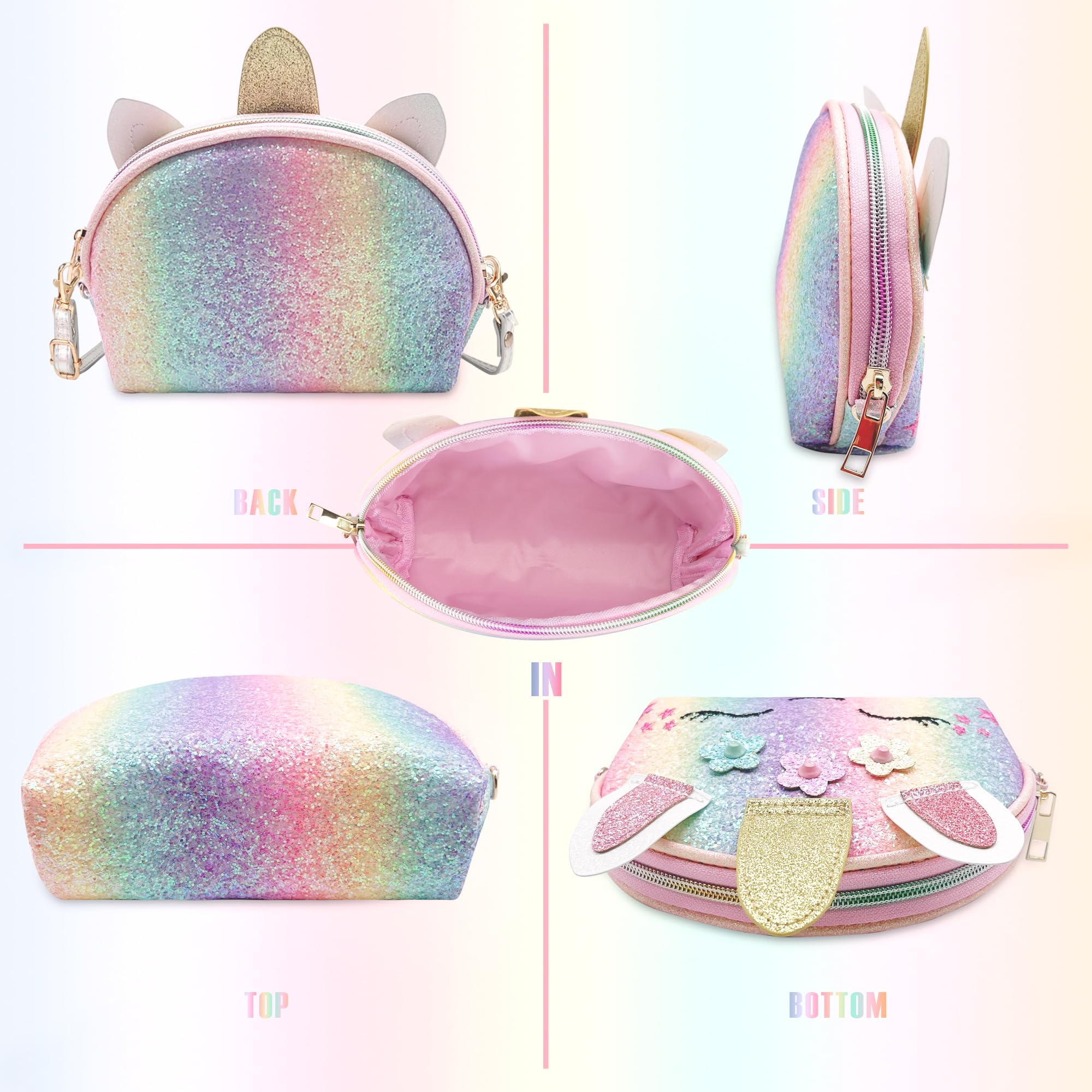 Unicorn Crossbody Purse for Little Girls - Pretend Play Jewelry & Fashion Accessories - Perfect Birthday Gift for Kids - Ideal for Dress-Up, Parties & Everyday Use