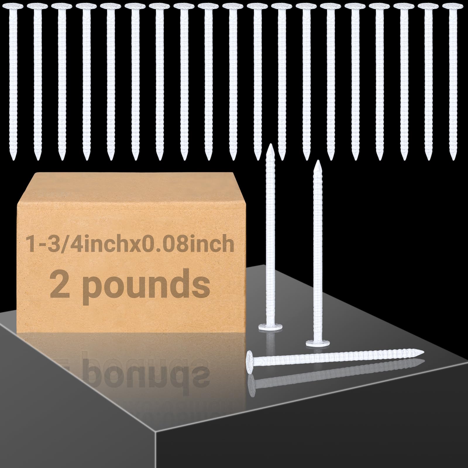 Tandefio White Panel Nails - 304 Stainless Steel Finishing Nails (1-3/4 Inch, 2 lb) - Rust Resistant for Interior & Exterior Use - Perfect for Home Renovation, Woodworking, and Industrial Projects