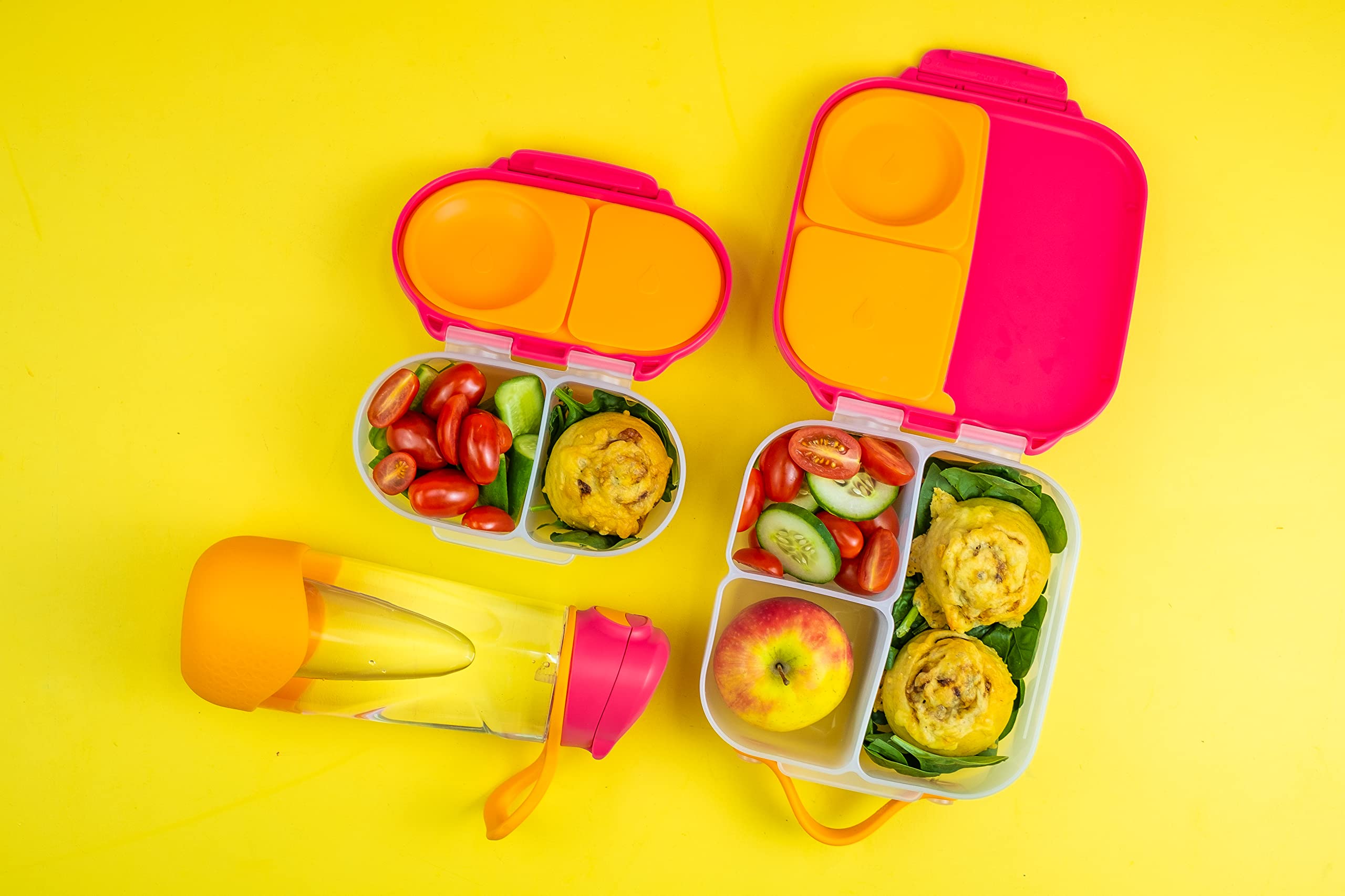 BPA-Free Leak Proof Kids Snack Box - 2 Compartment Mini Bento Lunch Container for Toddlers & Children | Dishwasher Safe 12oz Food Storage | Perfect for School, Travel & Daycare (Strawberry Shake)