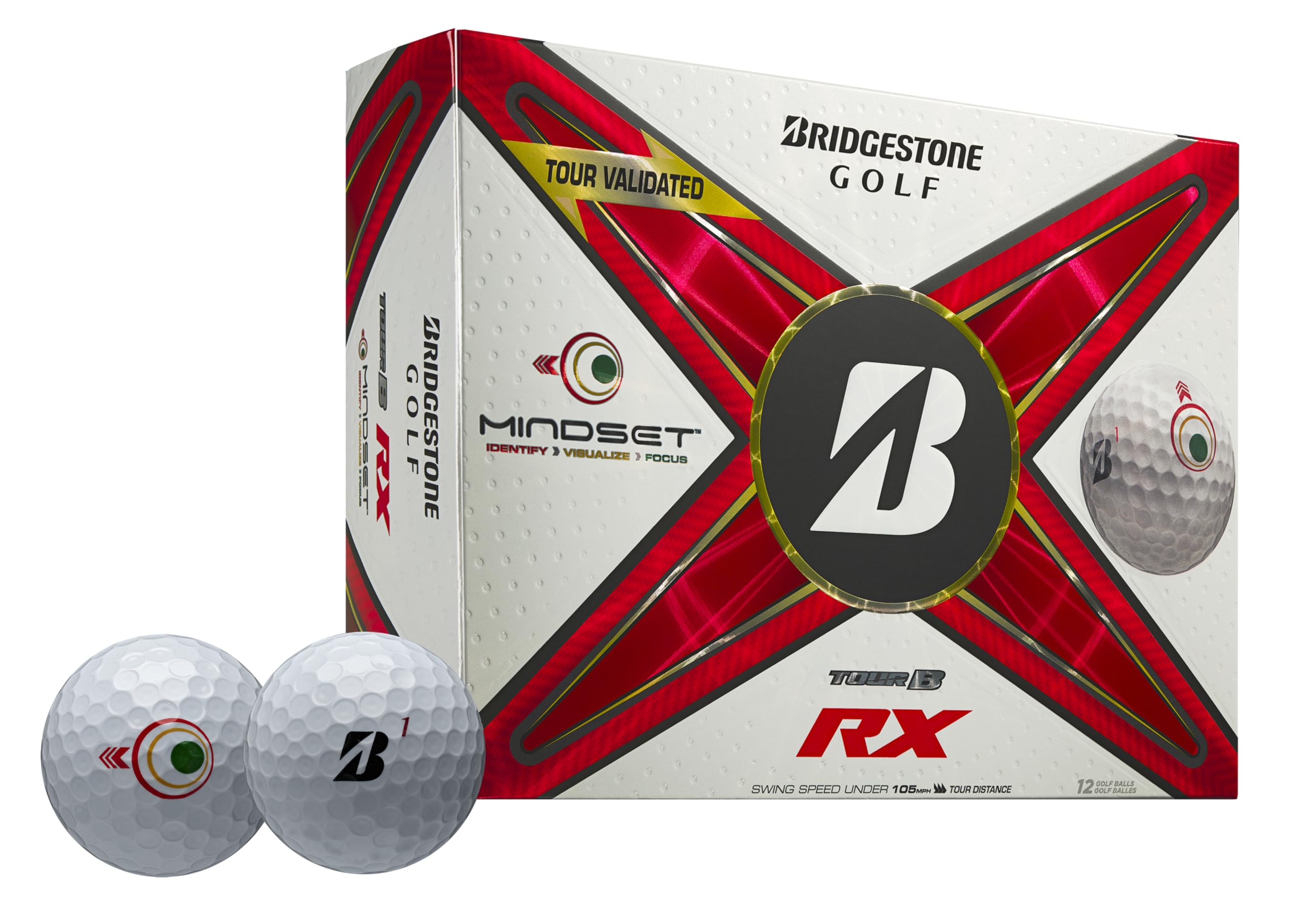 Bridgestone Tour B RX Golf Balls - Premium Performance Golf Balls for Distance & Accuracy | Perfect for Tournament Play & Low Handicap Golfers